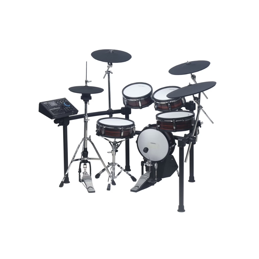 Medeli MZ923 digital drum kit with vintage rosewood finish, advanced connectivity, and sample import capability by Medeli
