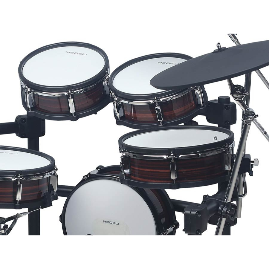 Medeli MZ923 digital drum kit with compact wooden shell and vintage rosewood finish by Medeli