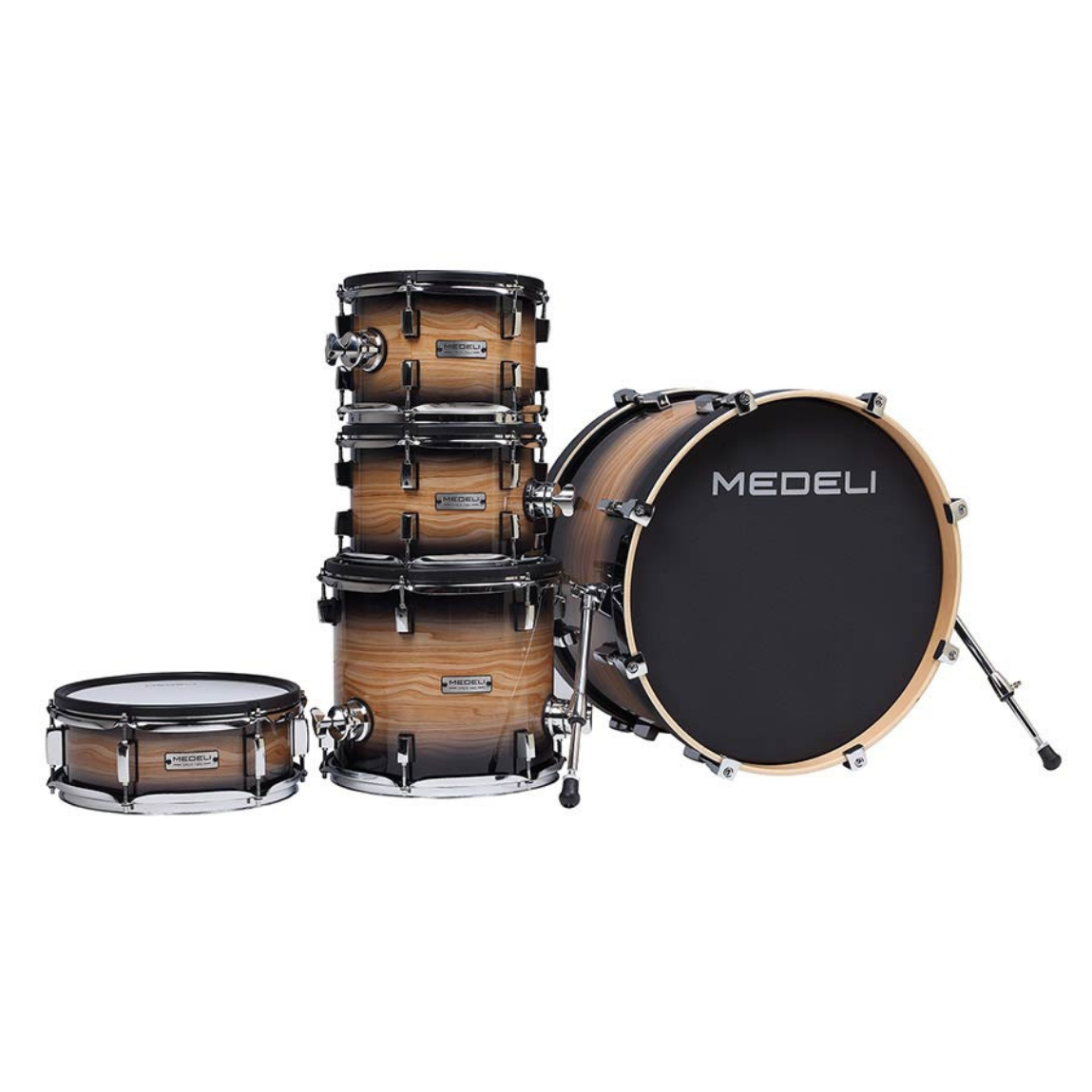 Medeli MZ928 - Flagship digital drum kit with full-size wooden shells and stage-ready finish by Medeli