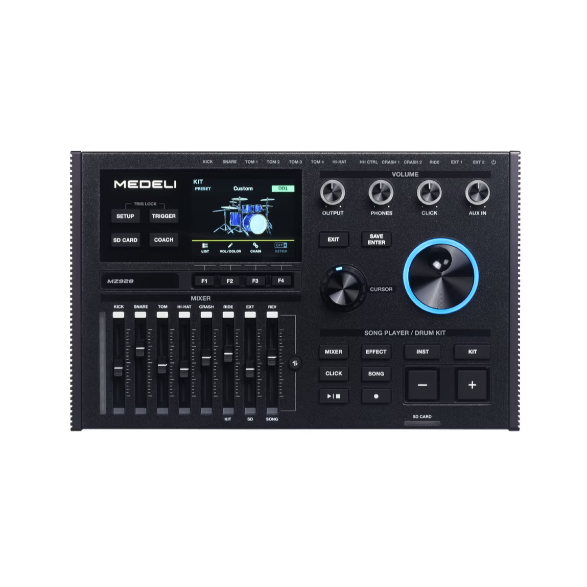 Medeli MZ928 - Flagship digital drum kit control module with volume, mixer, and preset display by Medeli