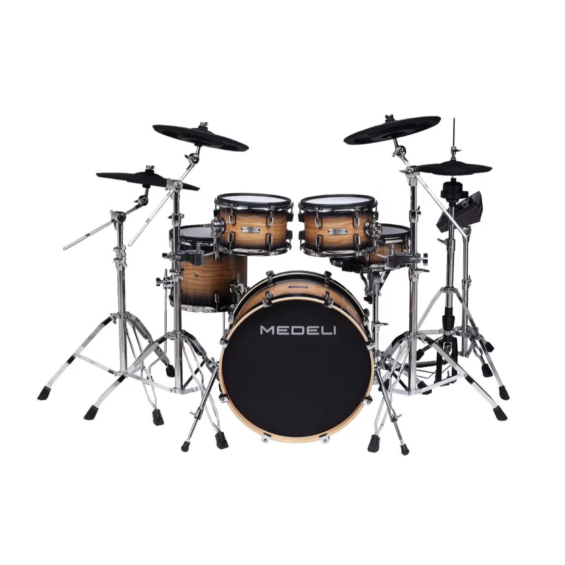 Medeli MZ928 - Flagship digital drum kit with full-size wooden shells and premium stage-ready finish by Medeli