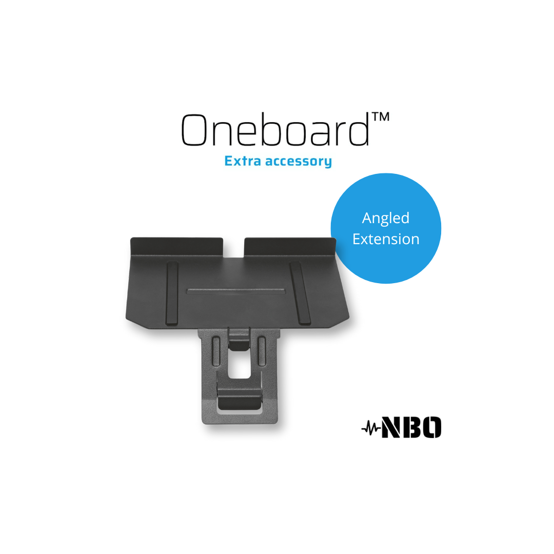 NBO Angled Extension for Oneboard black ergonomic accessory with cable management notch by NBO