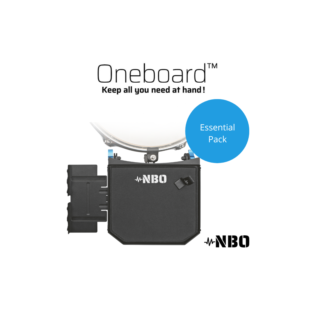 NBO Oneboard - Essential Pack, modular gear tray in premium Swiss quality for drums and stands by NBO