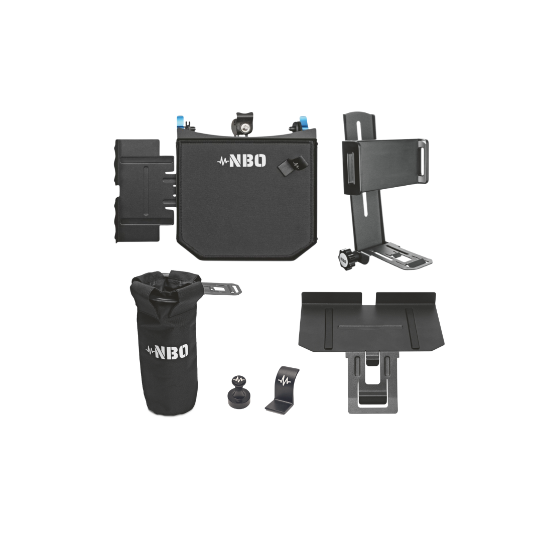 NBO Oneboard - Full Pack modular gear tray components in black by NBO for mounting on drum hoops and stands