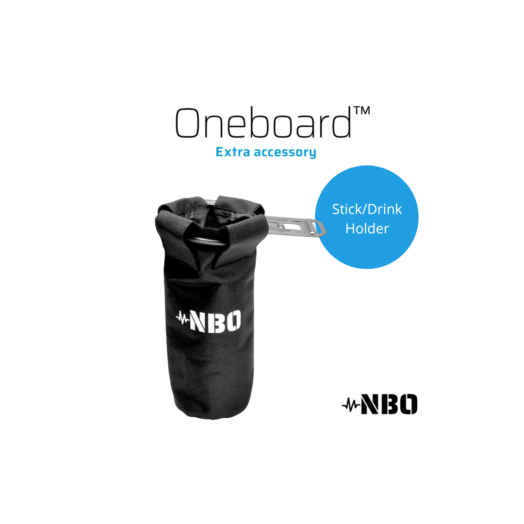 NBO Stick / Drink Holder for Oneboard accessory in black with bracket for holding sticks, drinks, or brushes by NBO