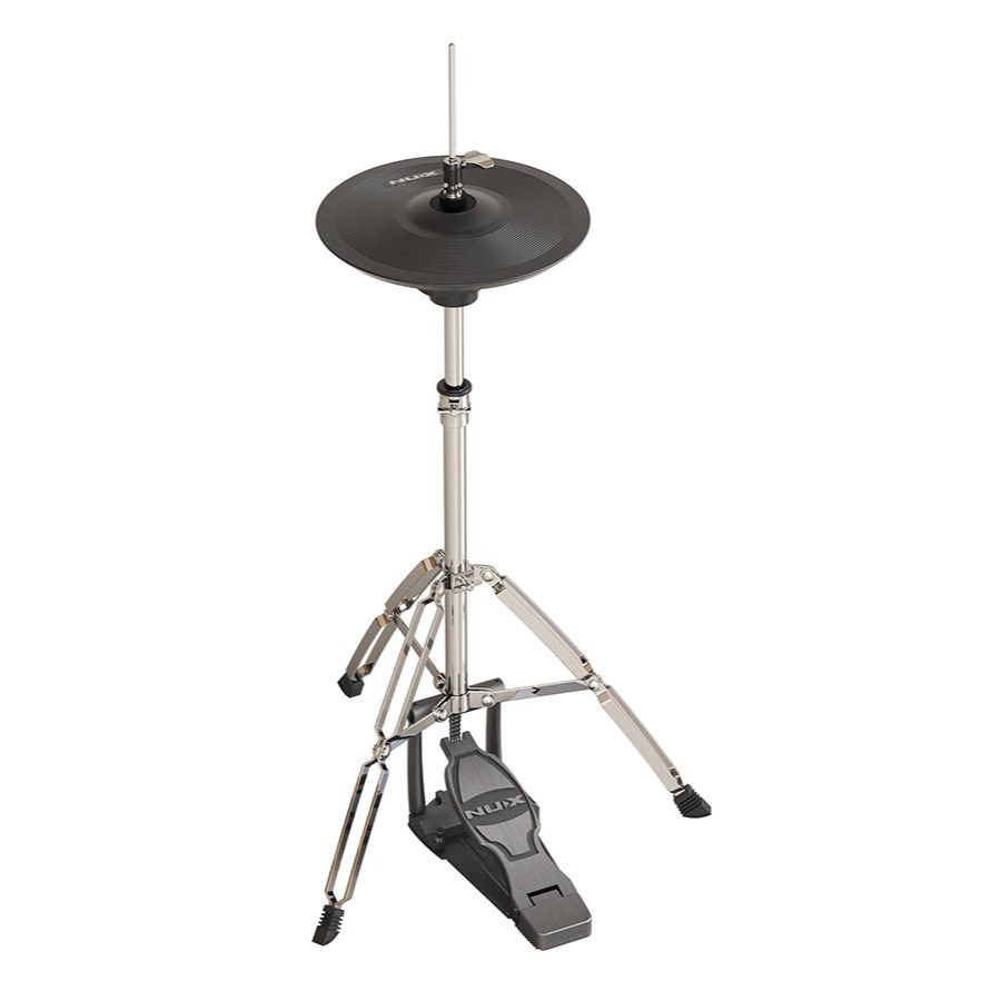 NUX DM-8 Flagship Digital Drum Kit hi-hat cymbal with pedal and sturdy adjustable chrome stand by NUX.