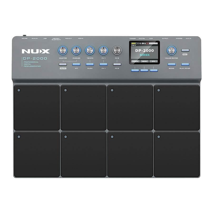 NUX DP-2000 Digital Percussion Pad with 8 velocity-sensitive pads and integrated controls for dynamic drumming performance