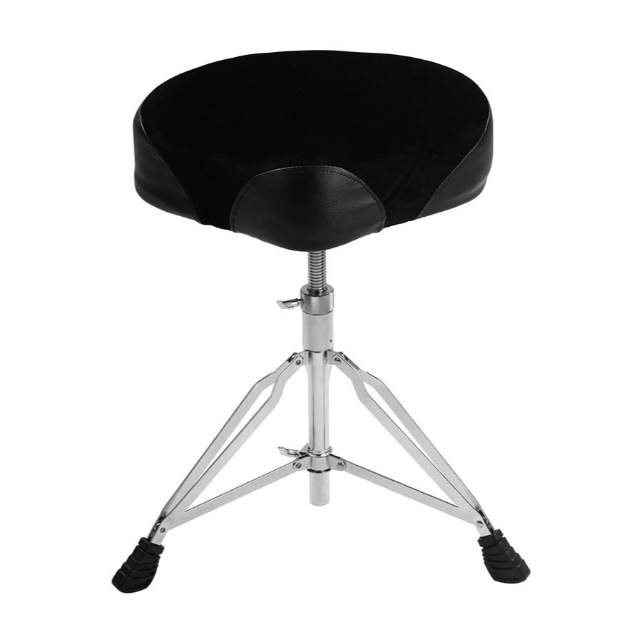 NUX DTR Drum Throne with saddle seat, double braced legs, and height adjustable spindle locking mechanism