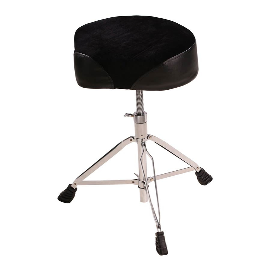 NUX DTR Drum Throne with ergonomic saddle seat, double braced legs, and height adjustable spindle with locking mechanism