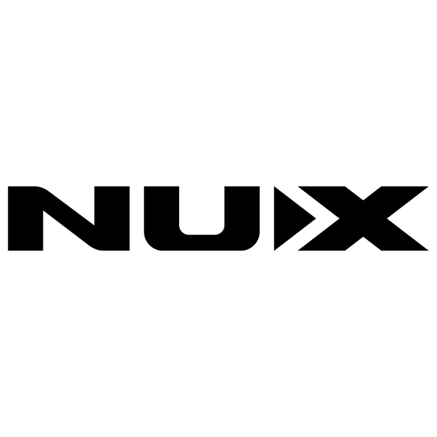 NUX logo in black representing the brand behind the NUX Non-Slip Drum Rug product line