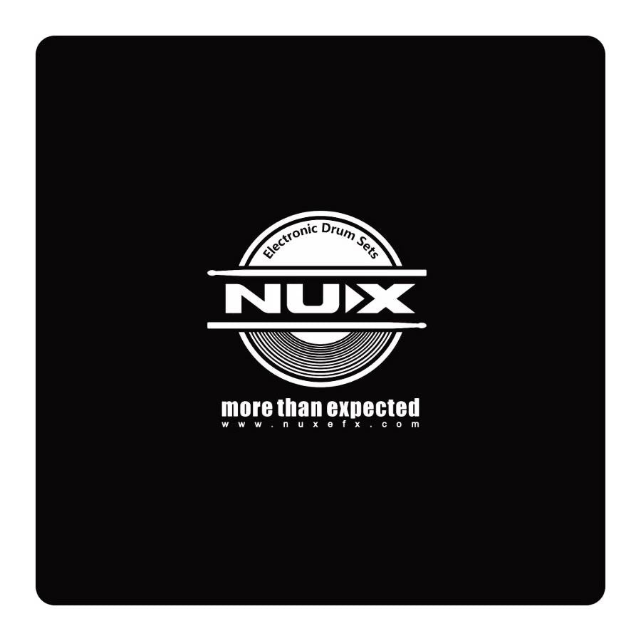 NUX Non-Slip Drum Rug featuring the NUX logo and branding for high quality electronic drum sets by NUX