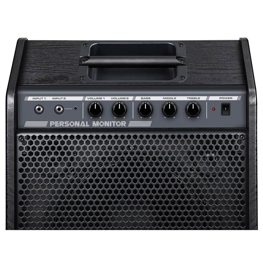 NUX NPA-100 Professional Monitor Speaker 120W with dual inputs, volume and tone controls, and a sturdy handle design.