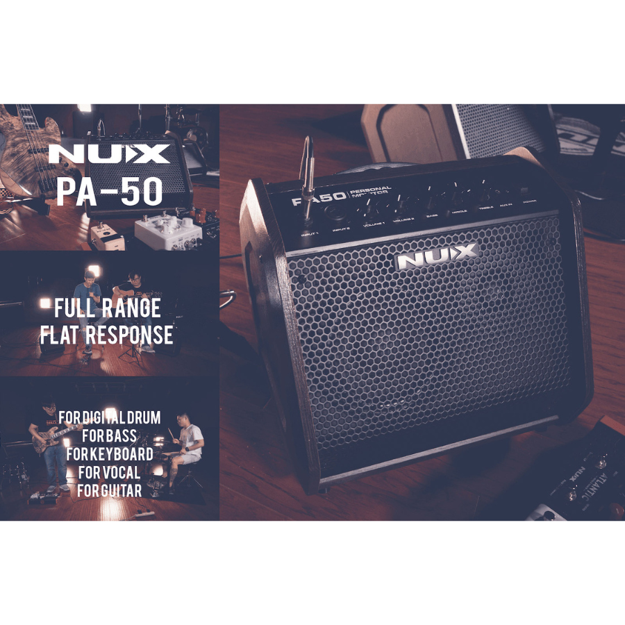 NUX PA-50 Personal Monitor System black active monitor amplifier for instruments and vocals by NUX