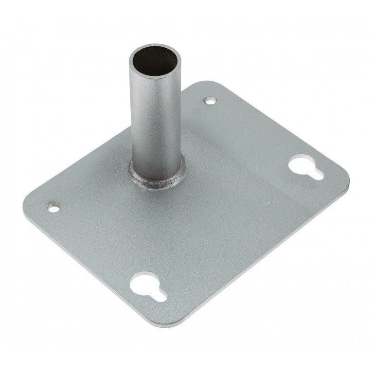 NUX Percussion Pad Stand Bundle with Mounting Plate metal mounting plate in silver finish for stable percussion pad setup