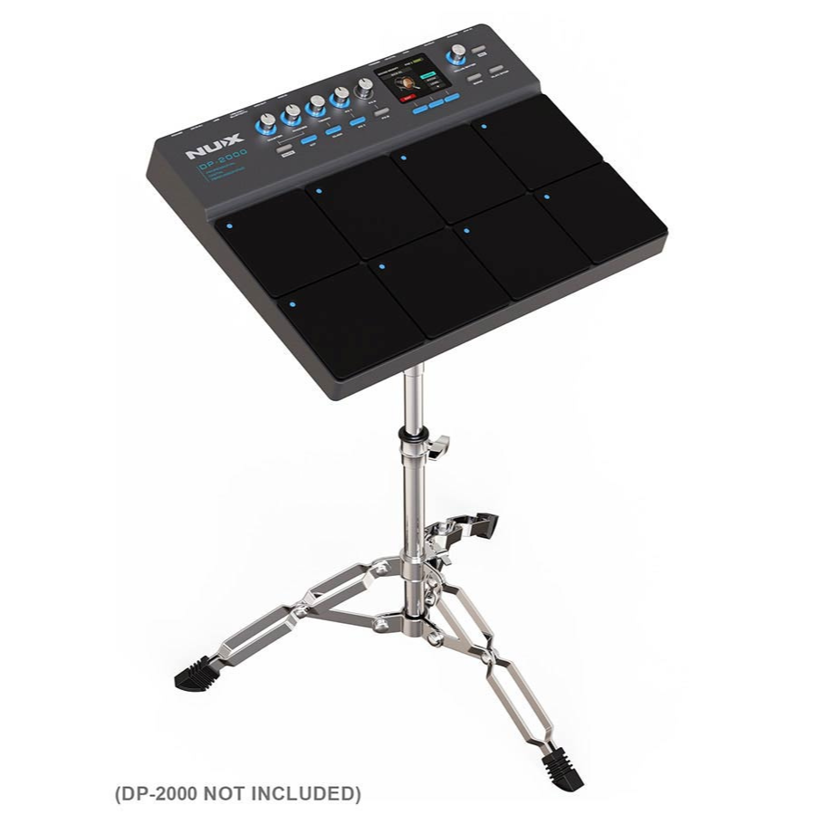 NUX stand for Digital Drum and Percussion Pad - DPS-1 metal stand with adjustable height and flexible mount angle in silver color