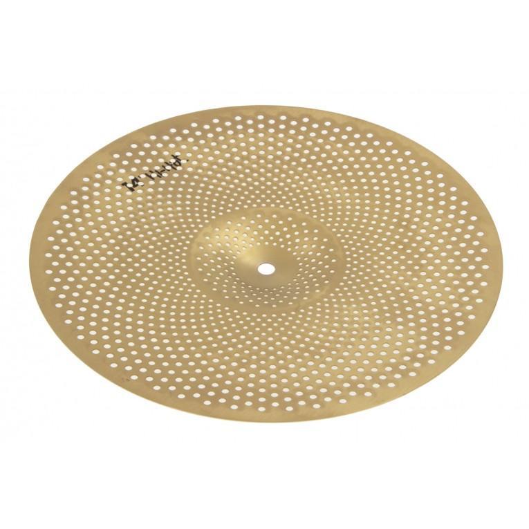 Obera 14" Silent hihat - Gold with perforated design for 80% quieter play, authentic feel, ideal for home and rehearsals.