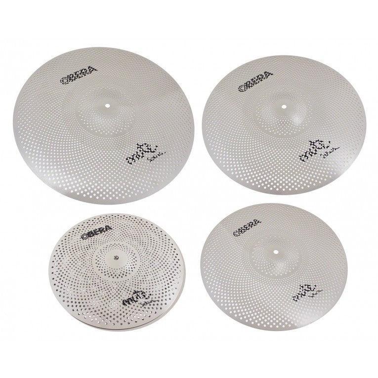 Obera Silent cymbal set 14 / 16 / 18 / 20 with mute design in elegant silver color by Obera
