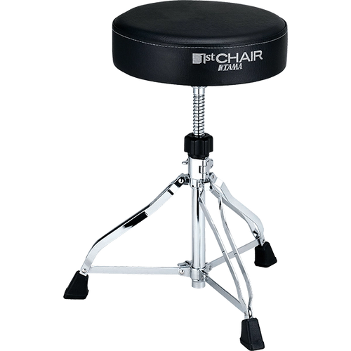 TAMA HT230 1st Chair Black drum throne with chrome base on a white background