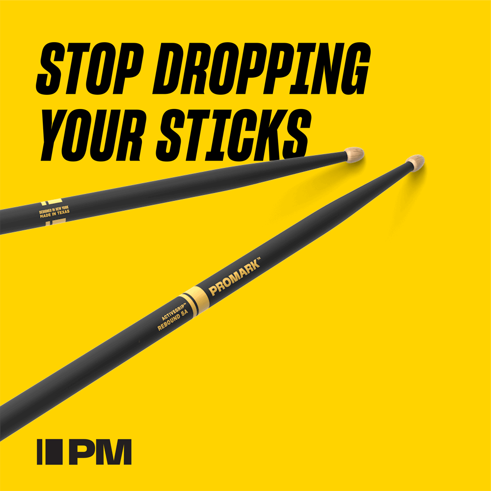 ProMark Rebound 5A ActiveGrip Hickory Drumsticks, Acorn Wood Tip