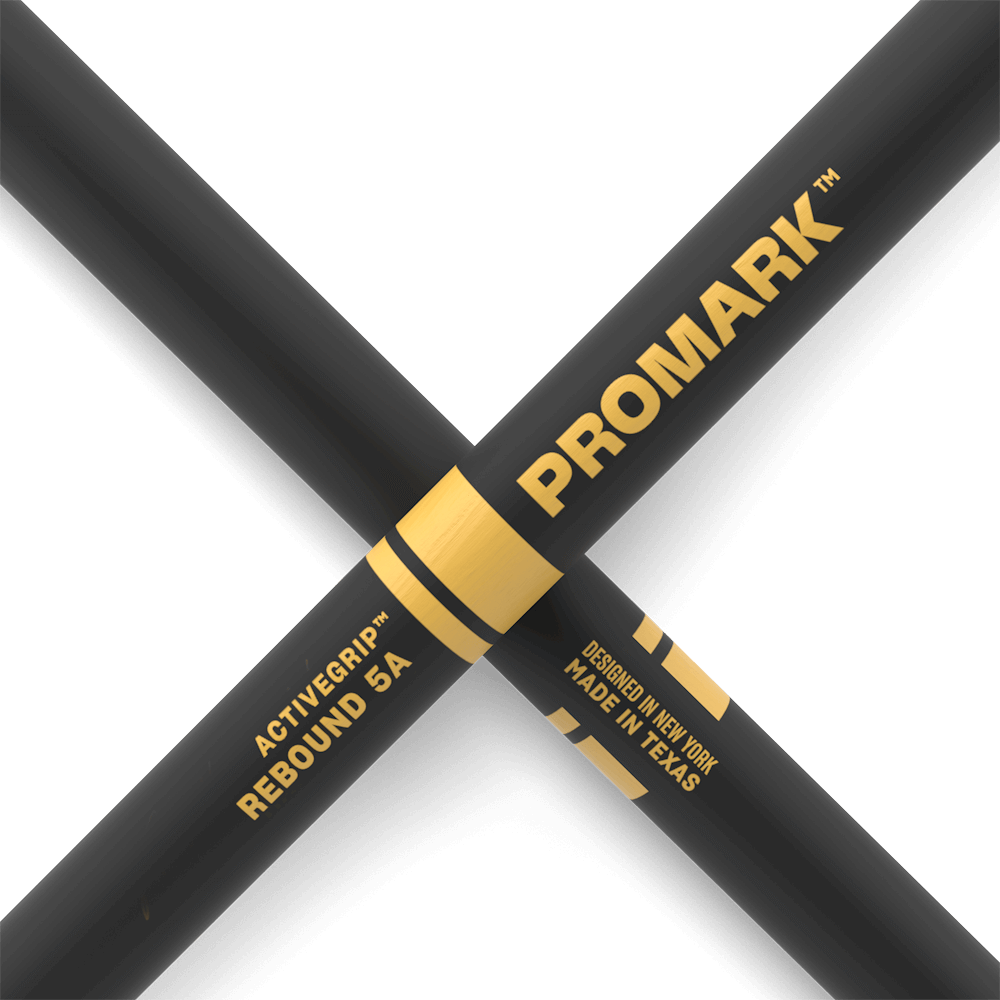 ProMark Rebound 5A ActiveGrip Hickory Drumsticks, Acorn Wood Tip
