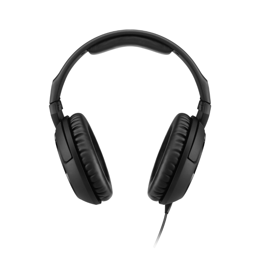 Sennheiser HD 200 PRO Monitoring Headphones in black, closed, around-the-ear design for precise sound monitoring.