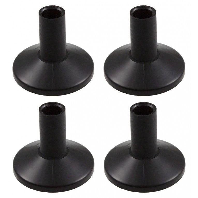 Four black cymbal sleeves designed to protect and suppress vibrations by SpareDrum CSV8-29 - Standard Cymbal Sleeve (x4)