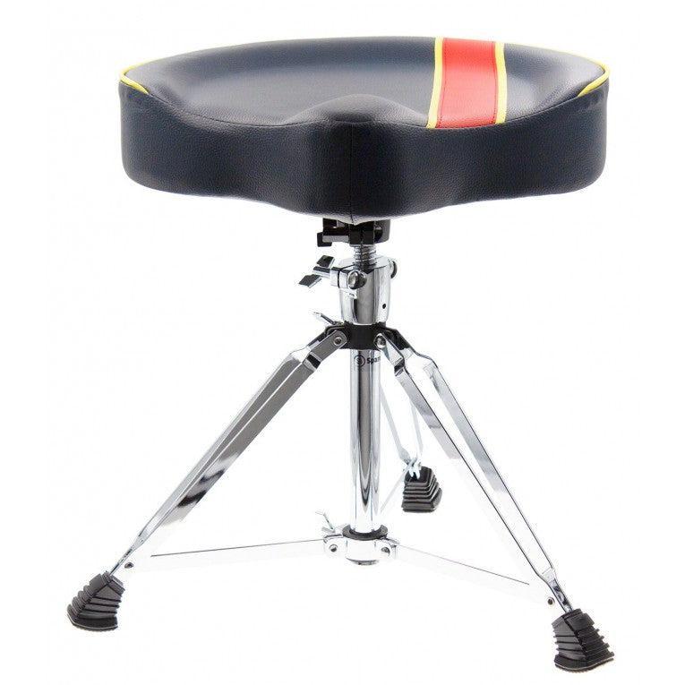 SPAREDRUM DTHS1-BSR - PRO DRUM THRONE SADDLE SHAPED DOUBLE-BRACED LEGS - NAVY BLUE with SpareDrum branding