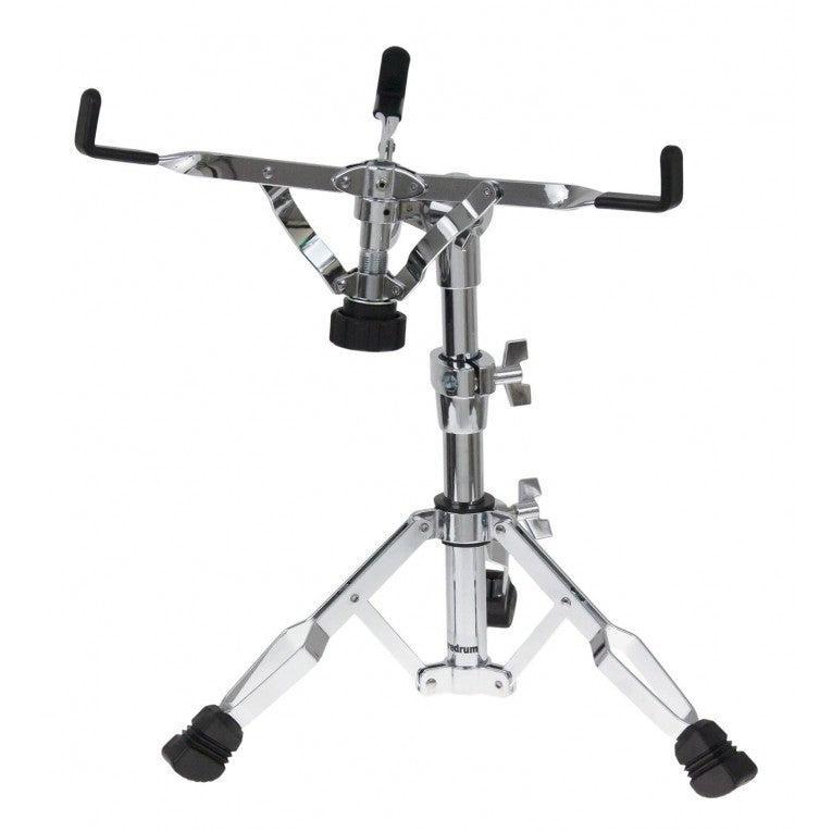 Chrome double-braced snare drum stand with rubber feet for stability in Medeli TP110 mini-kit bundle by Vybe Drums