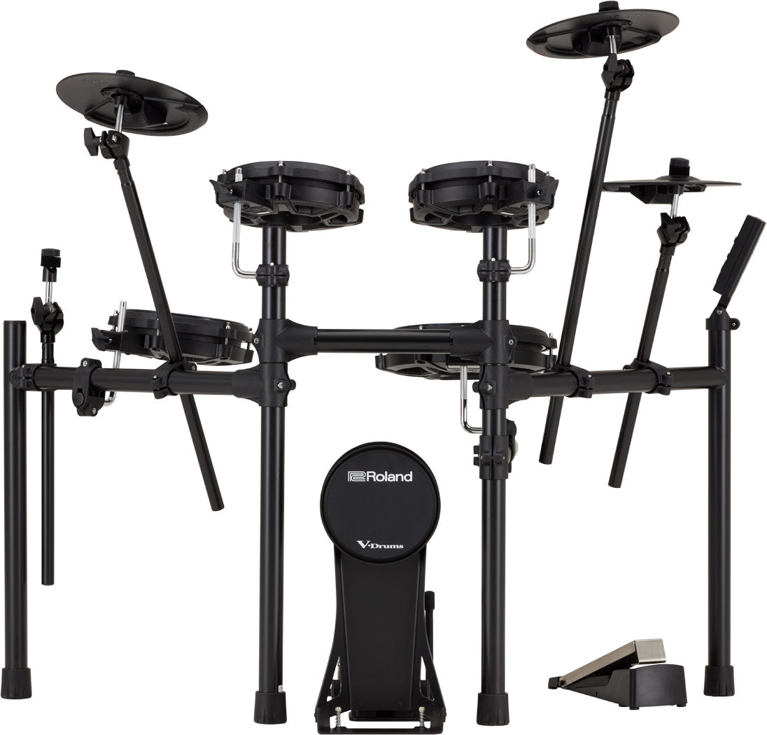 Roland TD-07DMK2 electronic drum kit, front view with KD-10 kick pad