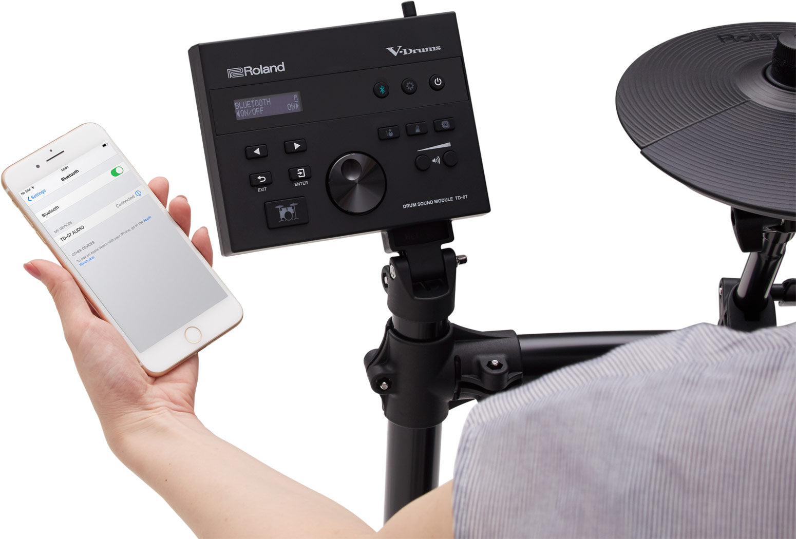 Roland TD-07KV2 module streaming audio over Bluetooth