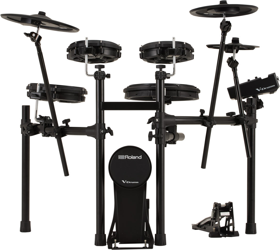Roland TD313 electronic drum kit, front view with KD-10 kick pad