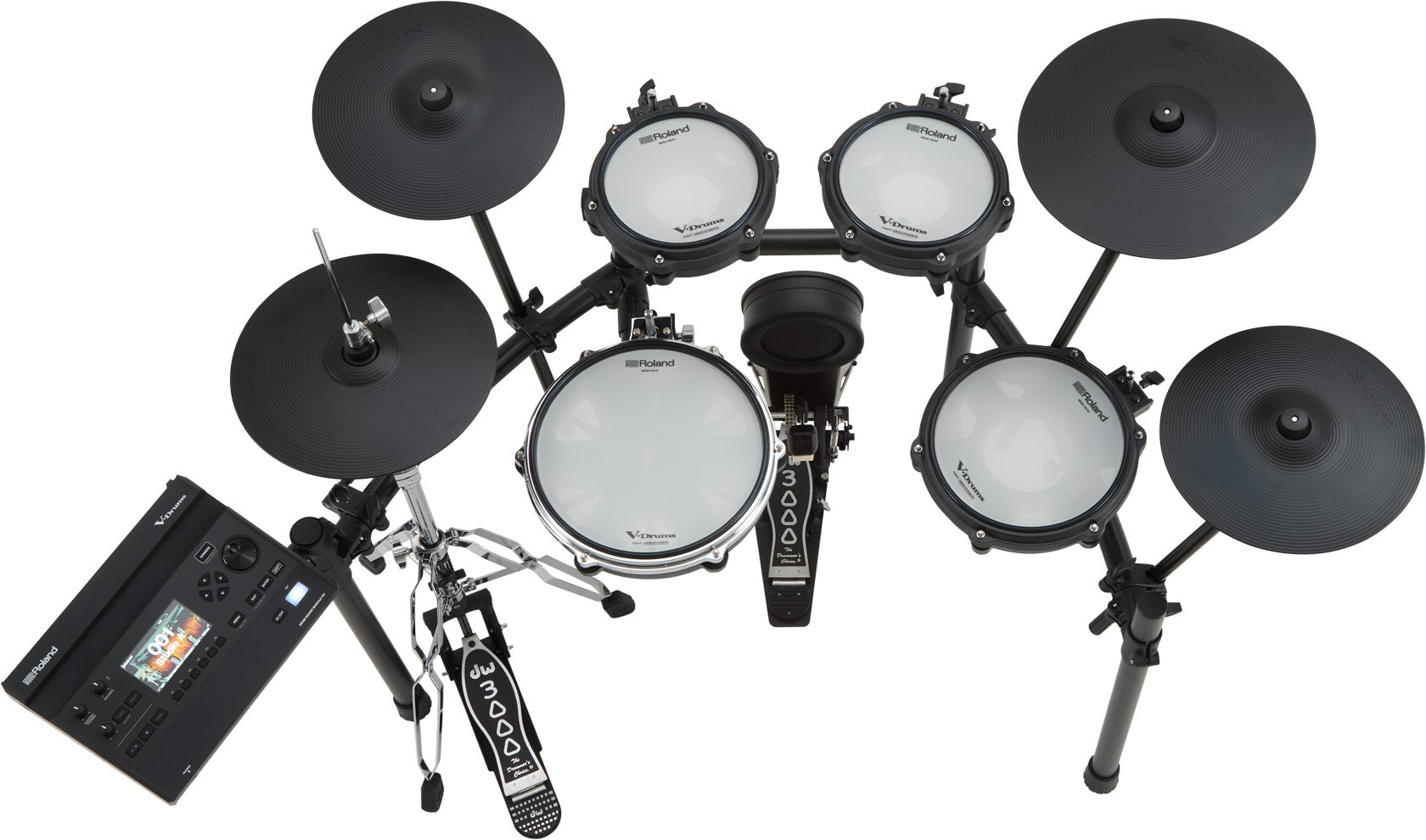 Roland TD316 electronic drum kit, top view of PD-12P snare and toms