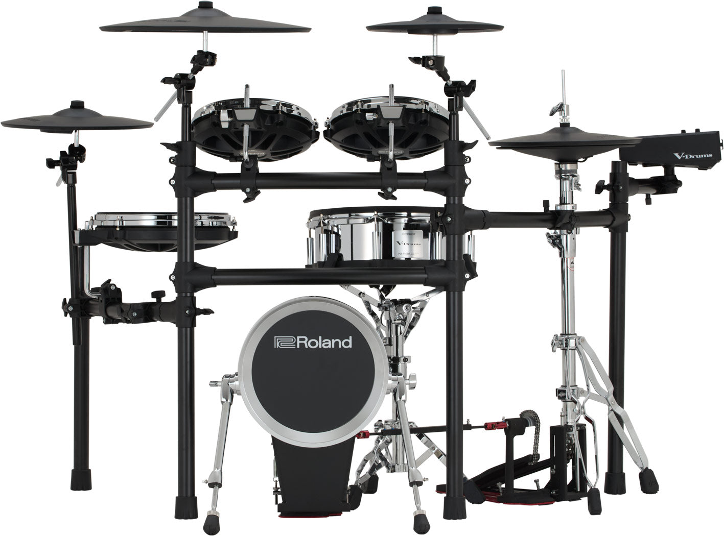 Roland TD516 electronic drum kit, front view with digital ride and VH-14D hi-hat