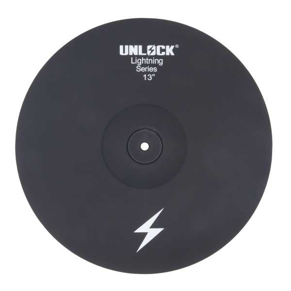 Unlock Lightning 13 inch 3-zone crash ride cymbal black from Unlock drums with improved triggers and sensitive bell zone