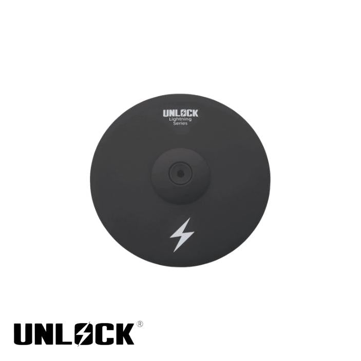 Unlock Lightning 9 inch 2-zone crash cymbal black with enhanced triggers and sensitive bell zone by Unlock drums
