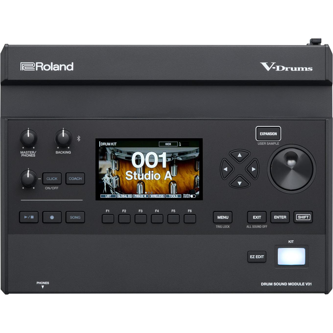 Roland V31 drum sound module, top panel with colour display