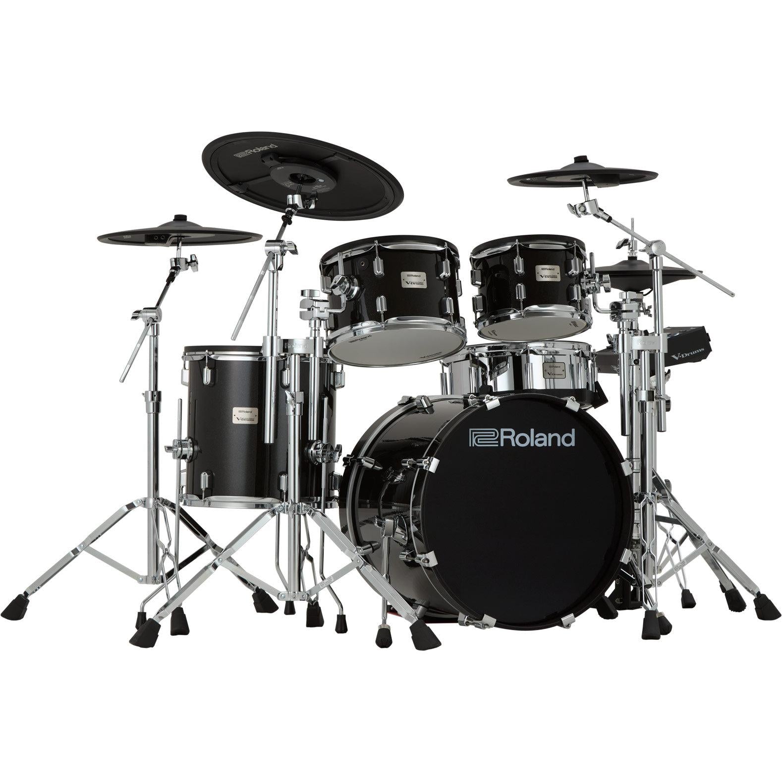 Roland VAD516 V-Drums Acoustic Design electronic drum kit in Midnight Sparkle, angled view