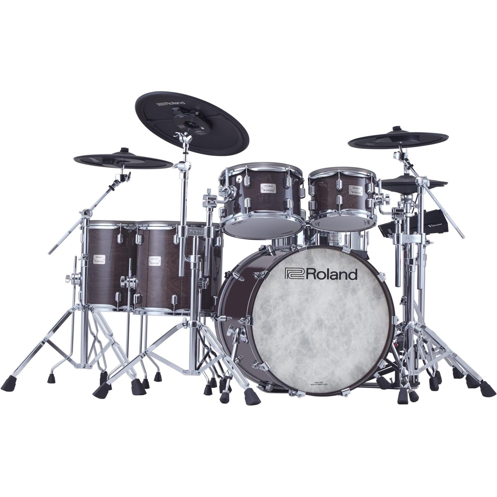 Roland VAD716 V-Drums Acoustic Design electronic drum kit in Gloss Ebony, front view