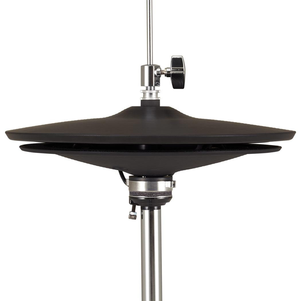 Roland VH-14D digital hi-hat, side view showing the thin two-piece profile