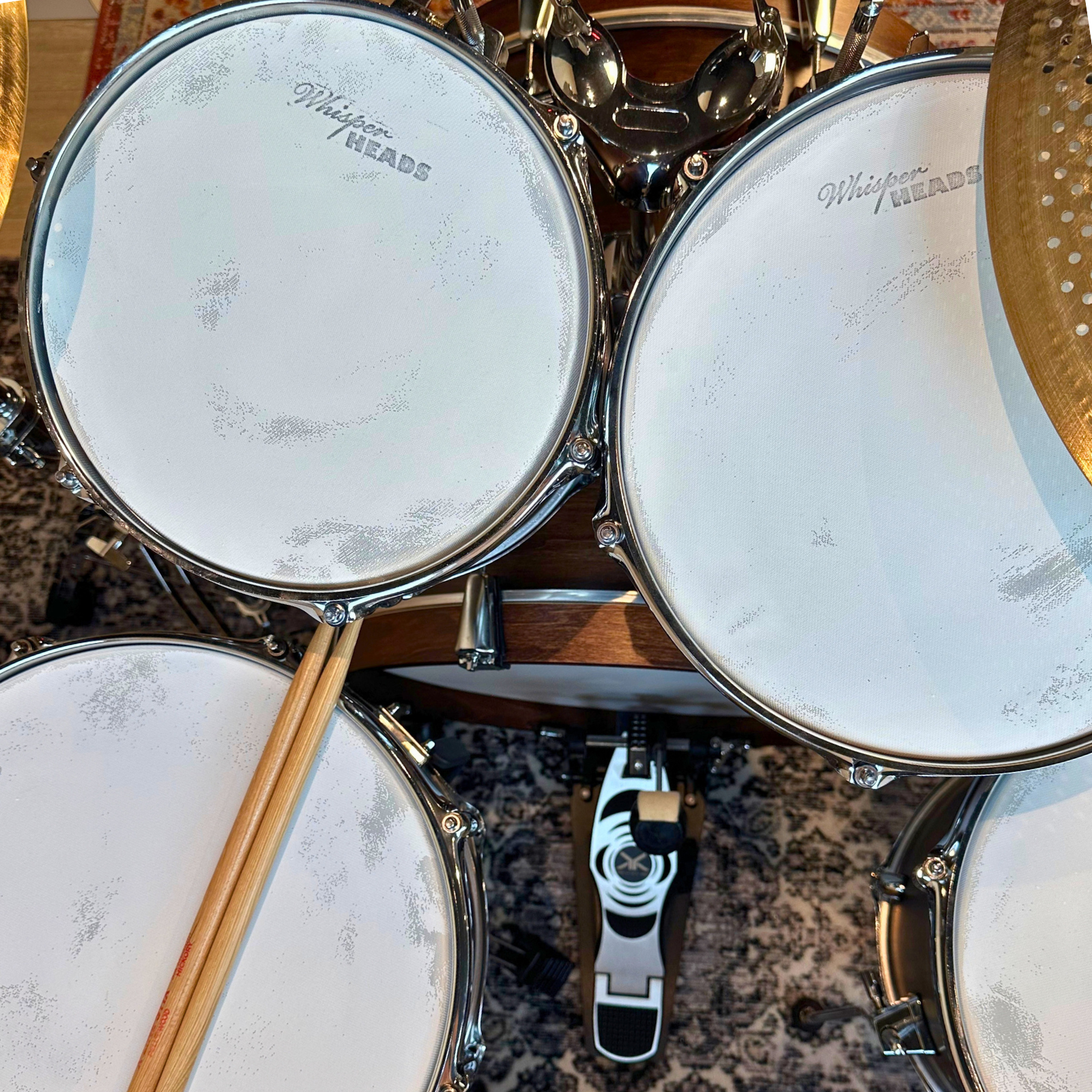 WhisperDrums WhisperHEADS 14" Pelle per batteria da pratica a volume ridotto