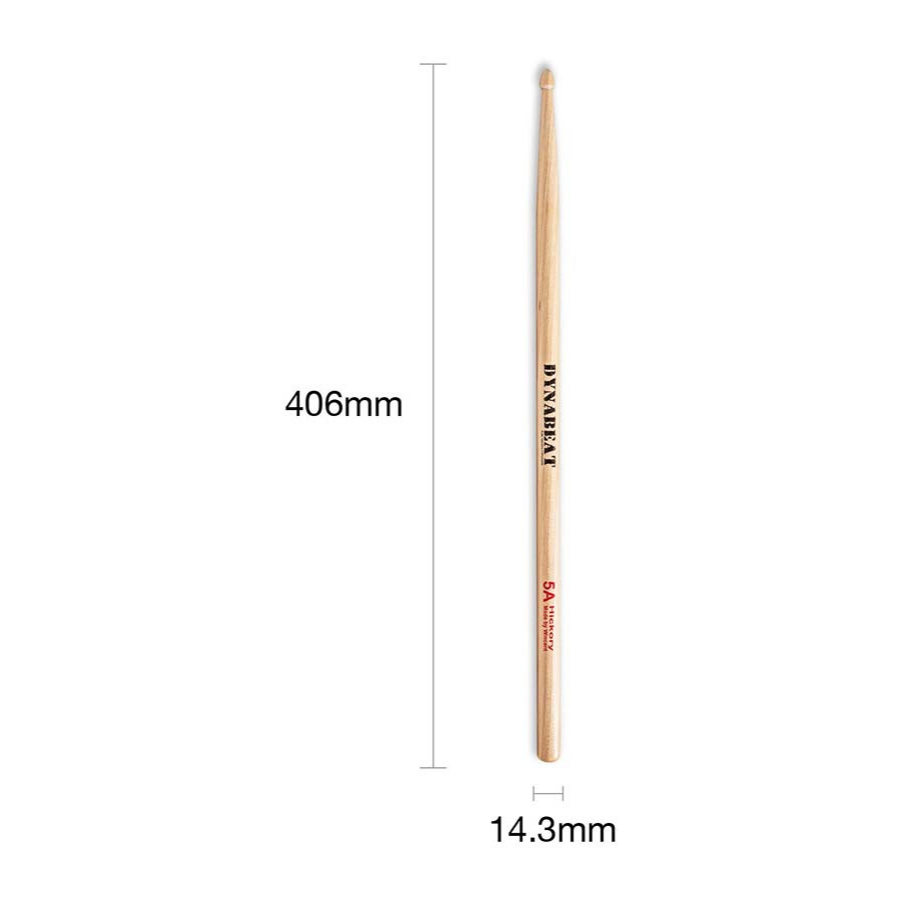 Wincent 5A Dynabeat Series drumsticks - W-DB5A made from American Hickory with 406mm length and 14.3mm diameter