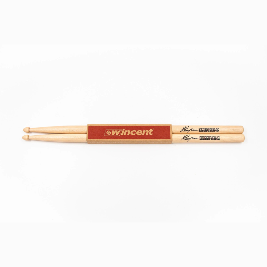 Wincent Mikkey Dee (Scorpions) signature drumsticks made from hickory with unique wax protection by Wincent