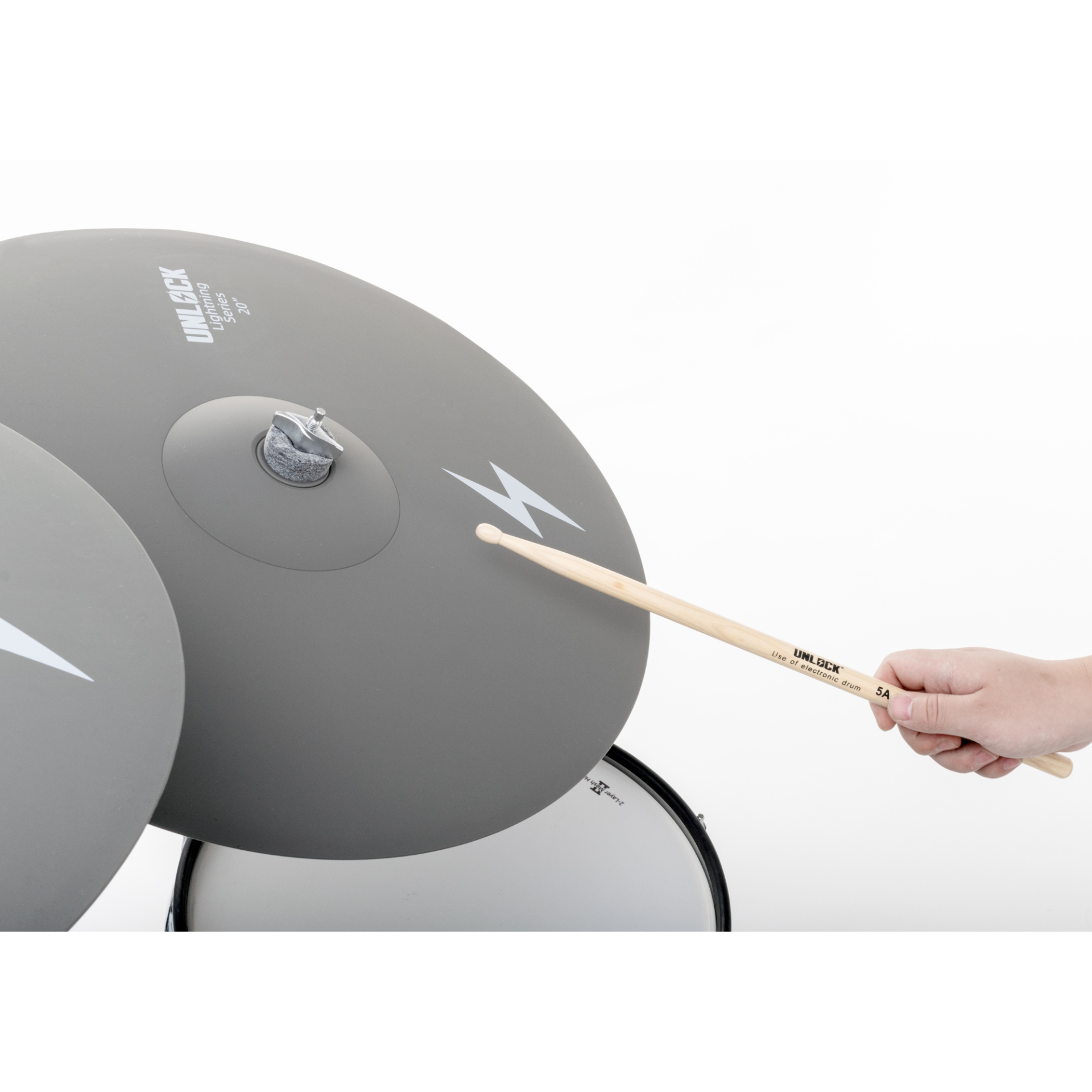 Unlock Lightning 20 inch 3-zone ride cymbal grey